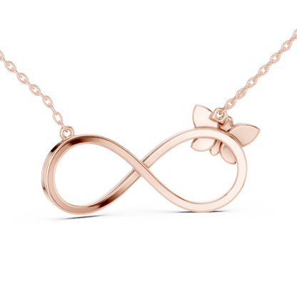 Infinity Butterfly Lab-Grown Diamond Pendant in Rose Gold