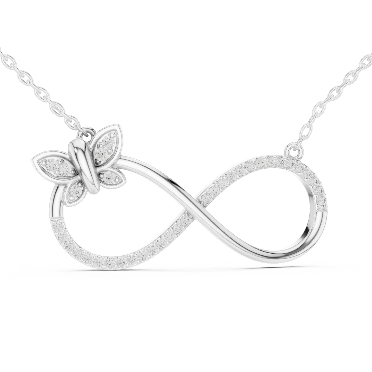 Infinity Butterfly Lab-Grown Diamond Pendant in Rose Gold