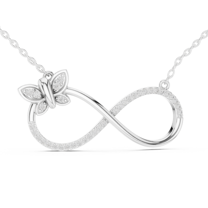 Infinity Butterfly Lab-Grown Diamond Pendant in Rose Gold