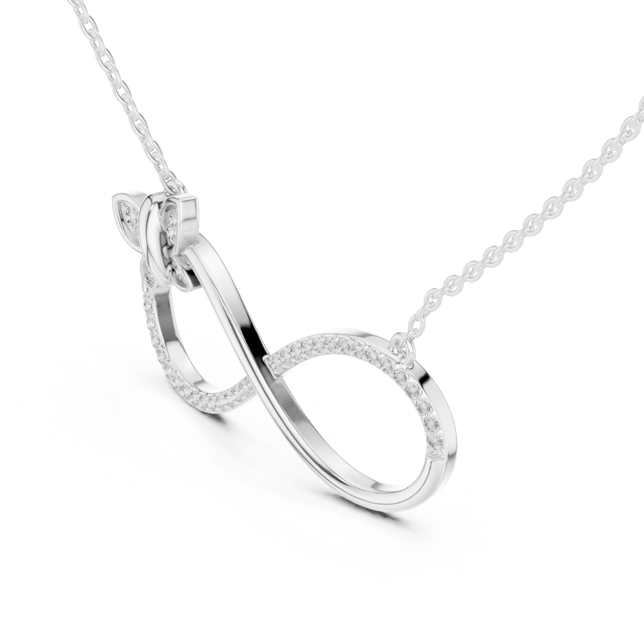 Infinity Butterfly Lab-Grown Diamond Pendant in Rose Gold