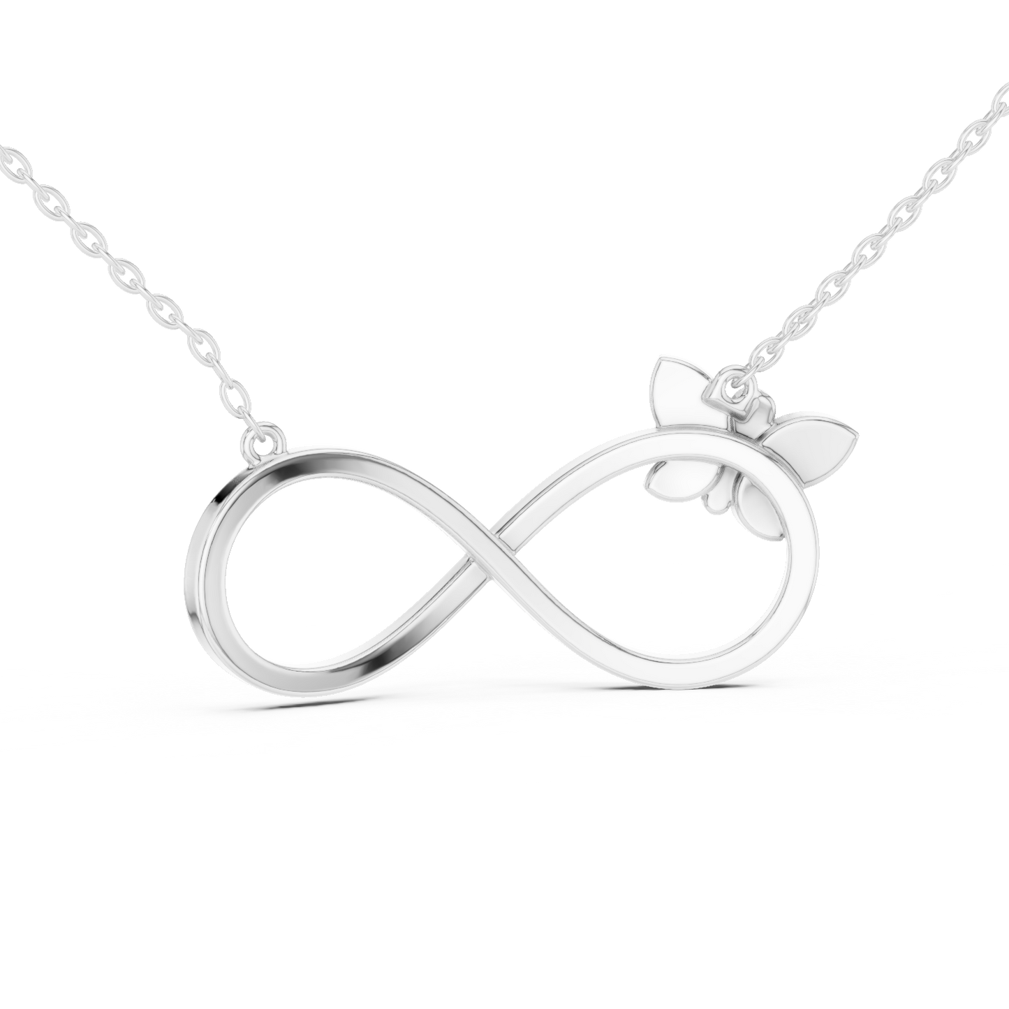 Infinity Butterfly Lab-Grown Diamond Pendant in Rose Gold