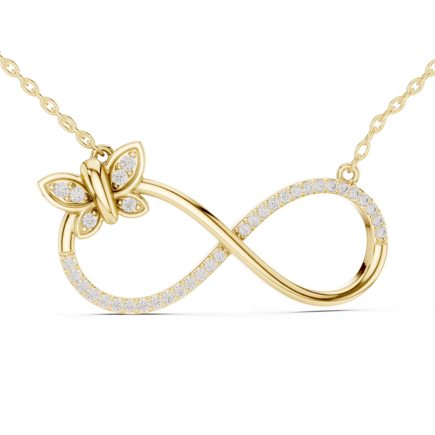 Infinity Butterfly Lab-Grown Diamond Pendant in Rose Gold