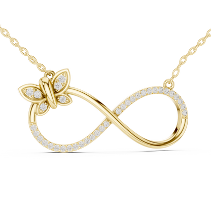 Infinity Butterfly Lab-Grown Diamond Pendant in Rose Gold