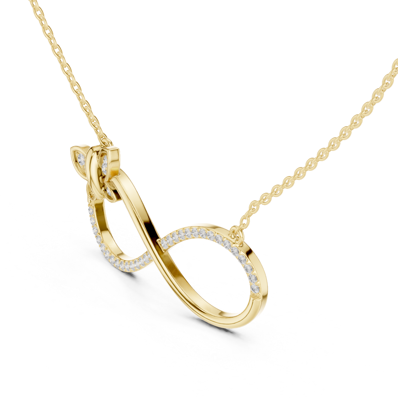 Infinity Butterfly Lab-Grown Diamond Pendant in Rose Gold