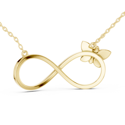 Infinity Butterfly Lab-Grown Diamond Pendant in Rose Gold