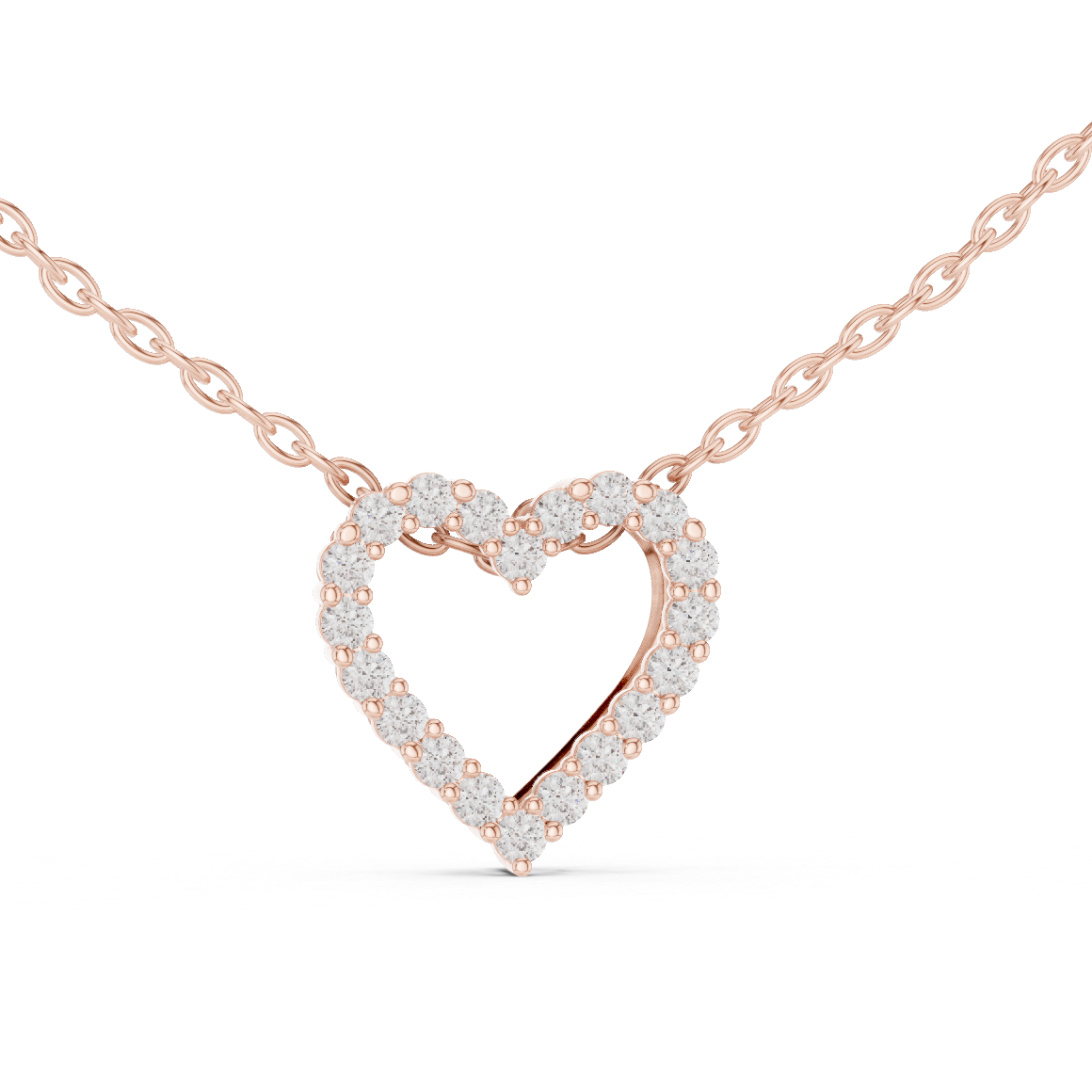 Romantic Heart Lab-Grown Diamond Heart Pendant 14K Yellow Gold
