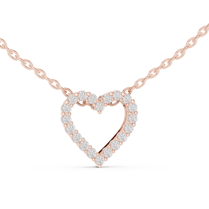 Romantic Heart Lab-Grown Diamond Heart Pendant 14K Yellow Gold