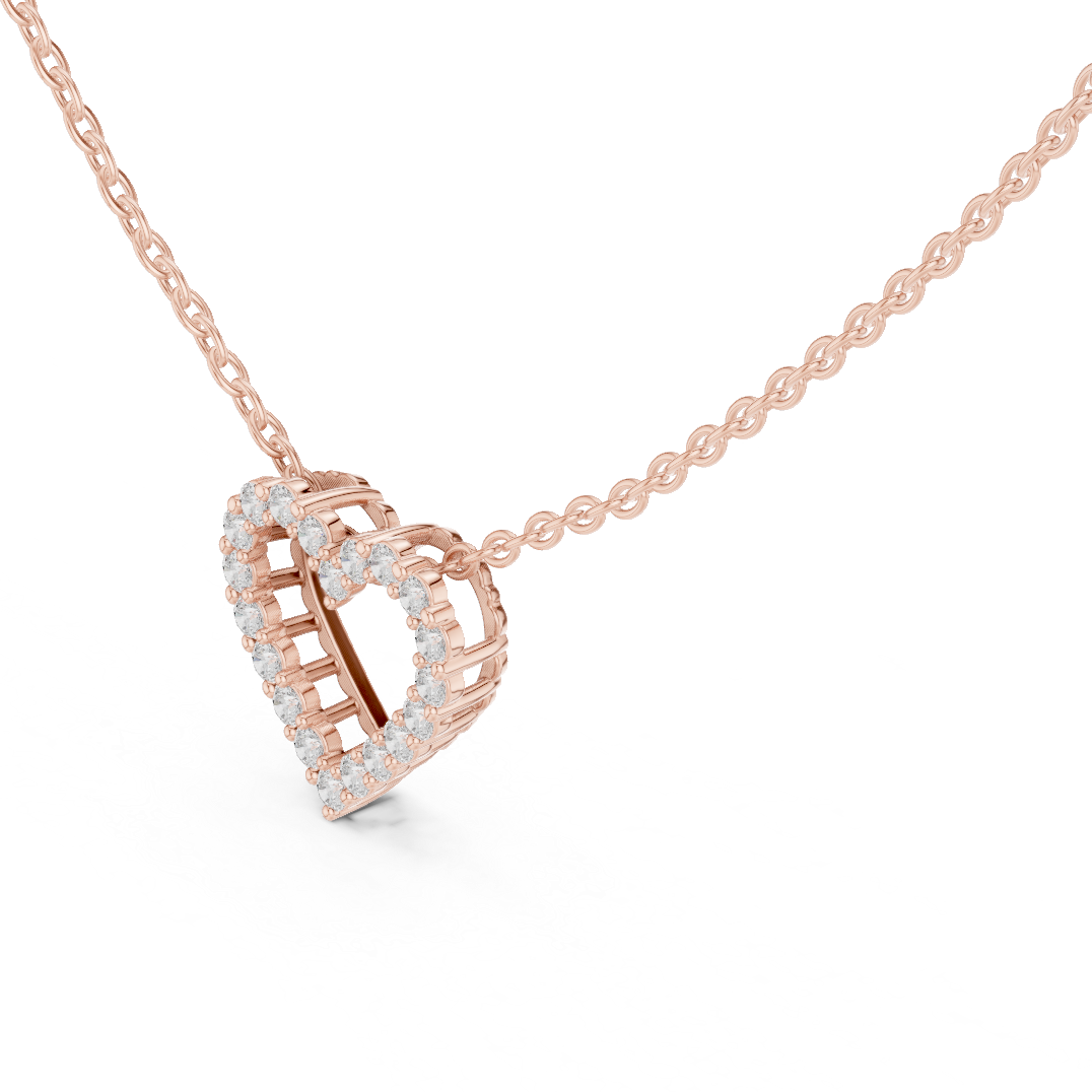 Romantic Heart Lab-Grown Diamond Heart Pendant 14K Yellow Gold