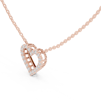 Romantic Heart Lab-Grown Diamond Heart Pendant 14K Yellow Gold