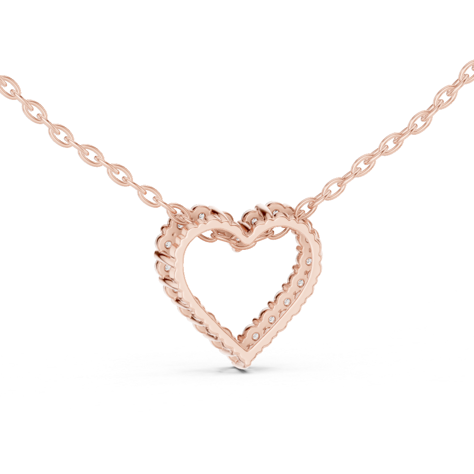 Romantic Heart Lab-Grown Diamond Heart Pendant 14K Yellow Gold