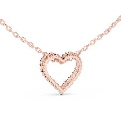 Romantic Heart Lab-Grown Diamond Heart Pendant 14K Yellow Gold