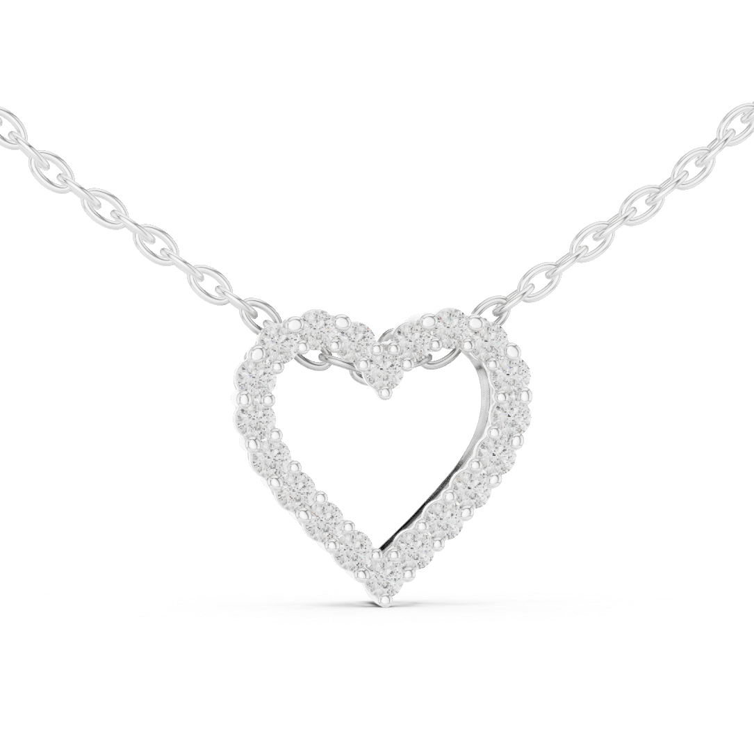 Romantic Heart Lab-Grown Diamond Heart Pendant 14K Yellow Gold