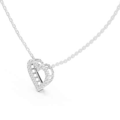 Romantic Heart Lab-Grown Diamond Heart Pendant 14K Yellow Gold