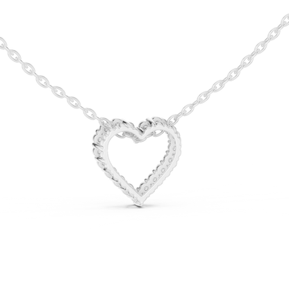 Romantic Heart Lab-Grown Diamond Heart Pendant 14K Yellow Gold
