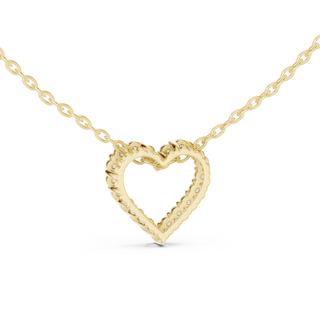 Romantic Heart Lab-Grown Diamond Heart Pendant 14K Yellow Gold