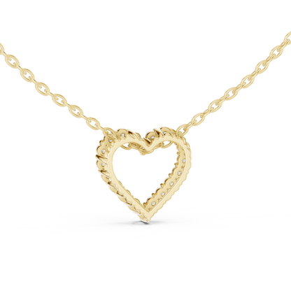 Romantic Heart Lab-Grown Diamond Heart Pendant 14K Yellow Gold