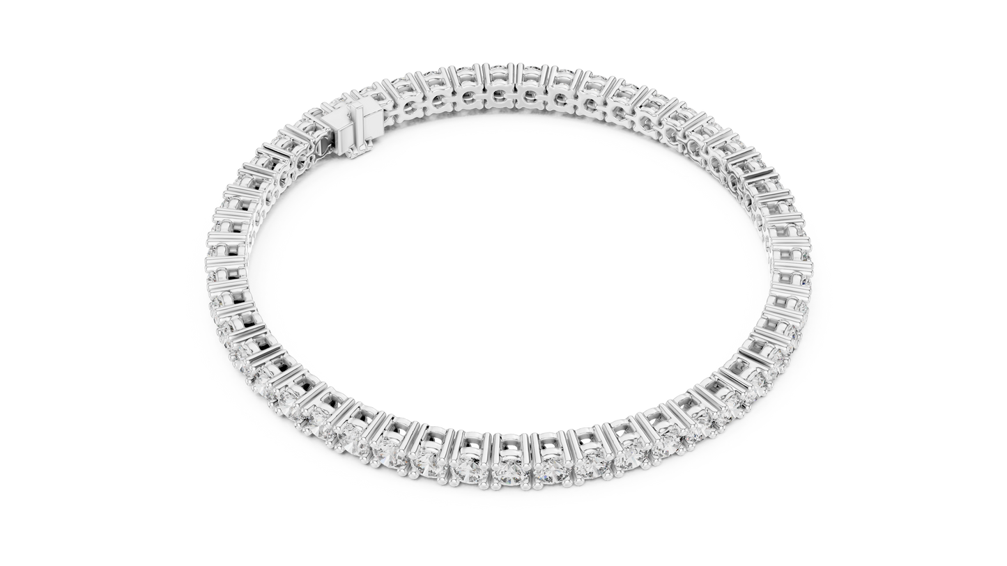 Round Diamond Tennis Bracelet in 14K White Gold