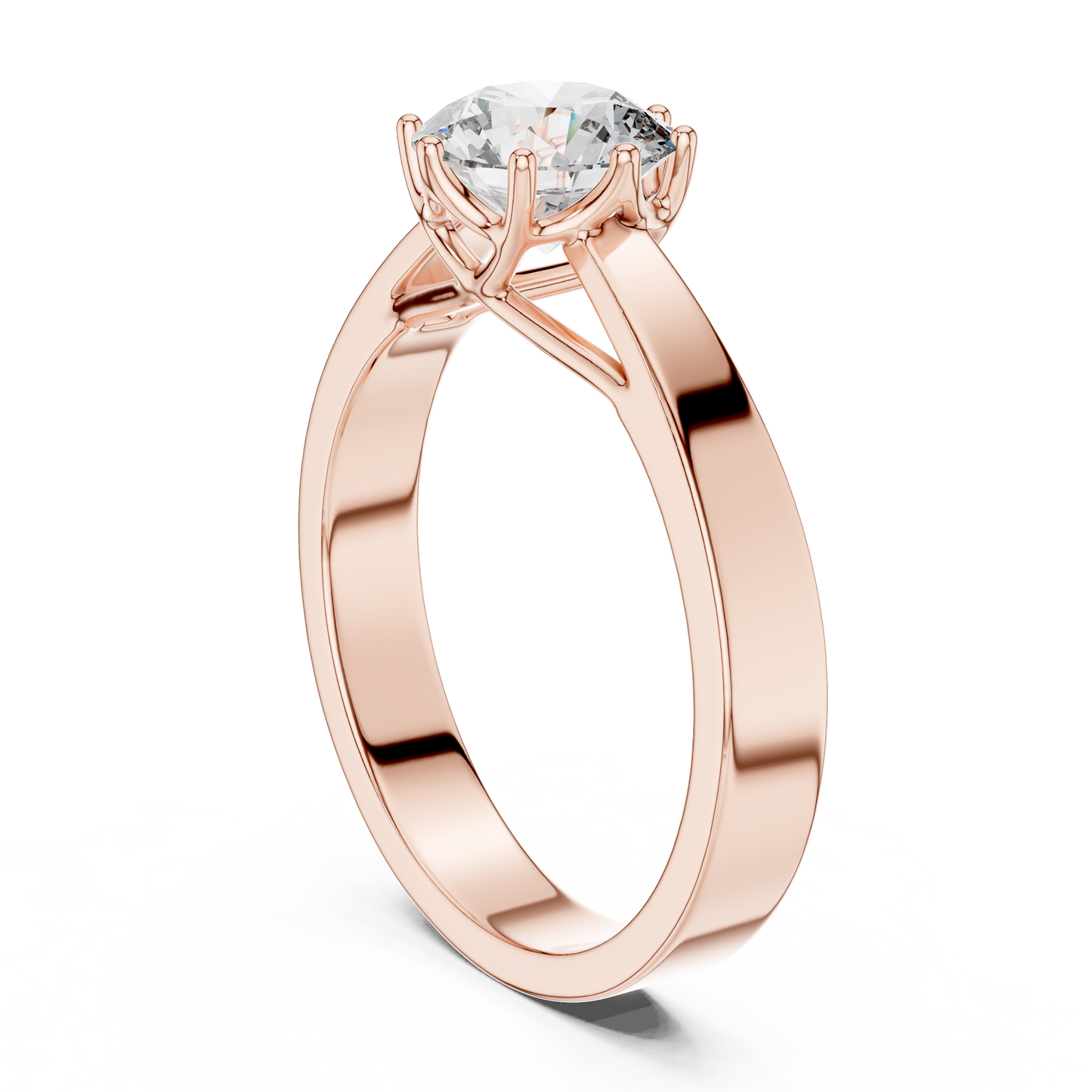 Lab-Grown 1 Carat Diamond Engagement Ring | 10KT Yellow Gold Solitaire Ring | Round Brilliant 6 Claw Proposal Ring | Fine Jewellery UK