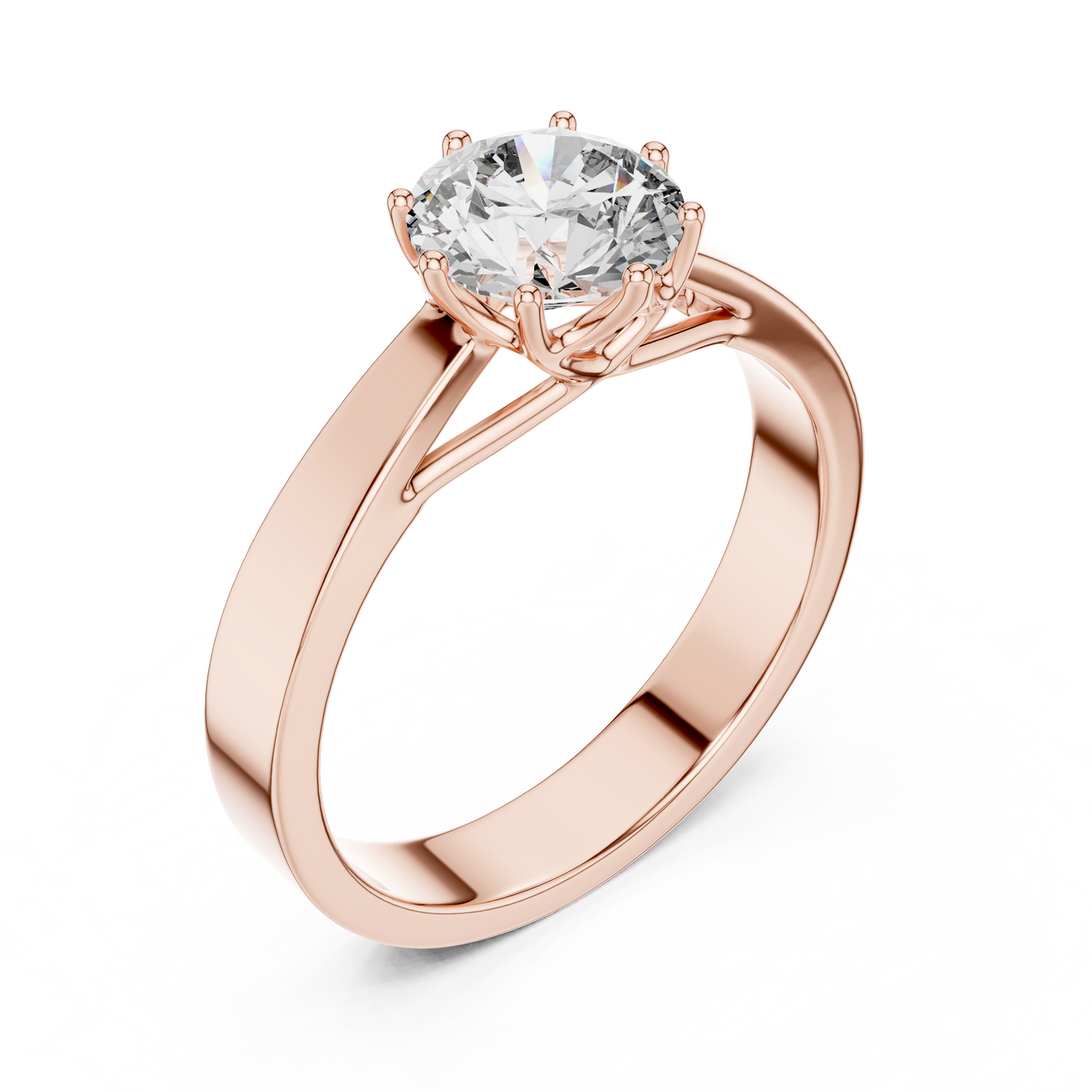 Lab-Grown 1 Carat Diamond Engagement Ring | 10KT Yellow Gold Solitaire Ring | Round Brilliant 6 Claw Proposal Ring | Fine Jewellery UK
