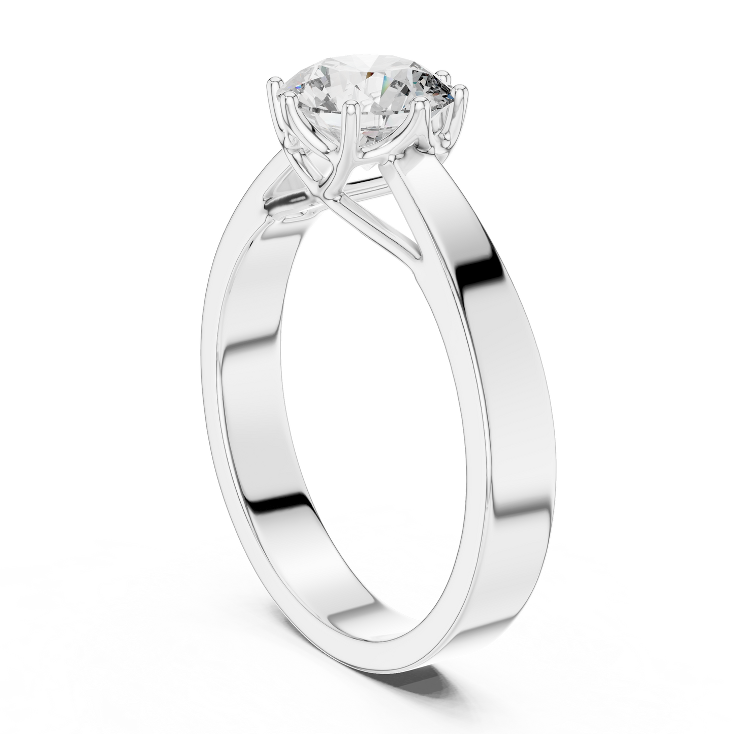 Lab-Grown 1 Carat Diamond Engagement Ring | 10KT Yellow Gold Solitaire Ring | Round Brilliant 6 Claw Proposal Ring | Fine Jewellery UK