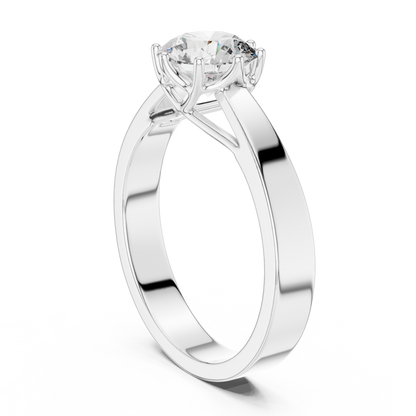 Lab-Grown 1 Carat Diamond Engagement Ring | 10KT Yellow Gold Solitaire Ring | Round Brilliant 6 Claw Proposal Ring | Fine Jewellery UK