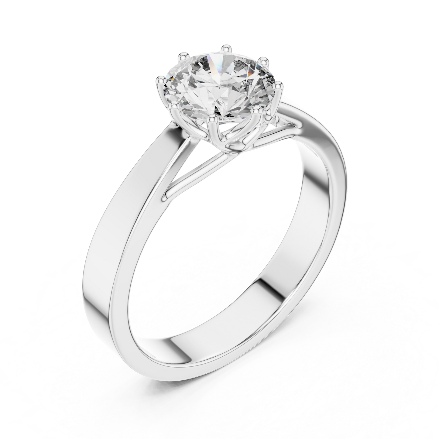 Lab-Grown 1 Carat Diamond Engagement Ring | 10KT Yellow Gold Solitaire Ring | Round Brilliant 6 Claw Proposal Ring | Fine Jewellery UK