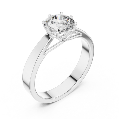 Lab-Grown 1 Carat Diamond Engagement Ring | 10KT Yellow Gold Solitaire Ring | Round Brilliant 6 Claw Proposal Ring | Fine Jewellery UK