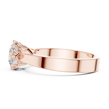 Lab-Grown 1 Carat Diamond Engagement Ring | 10KT Yellow Gold Solitaire Ring | Round Brilliant 6 Claw Proposal Ring | Fine Jewellery UK