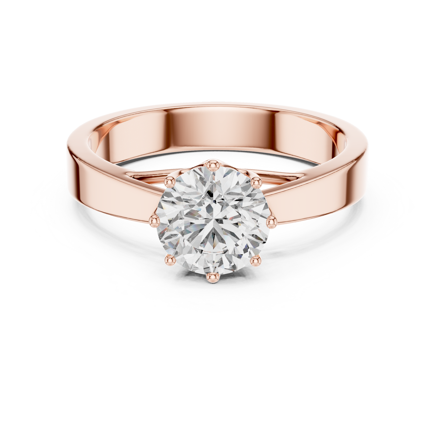 Lab-Grown 1 Carat Diamond Engagement Ring | 10KT Yellow Gold Solitaire Ring | Round Brilliant 6 Claw Proposal Ring | Fine Jewellery UK