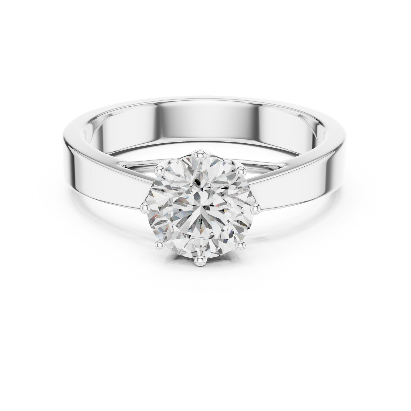 Lab-Grown 1 Carat Diamond Engagement Ring | 10KT Yellow Gold Solitaire Ring | Round Brilliant 6 Claw Proposal Ring | Fine Jewellery UK