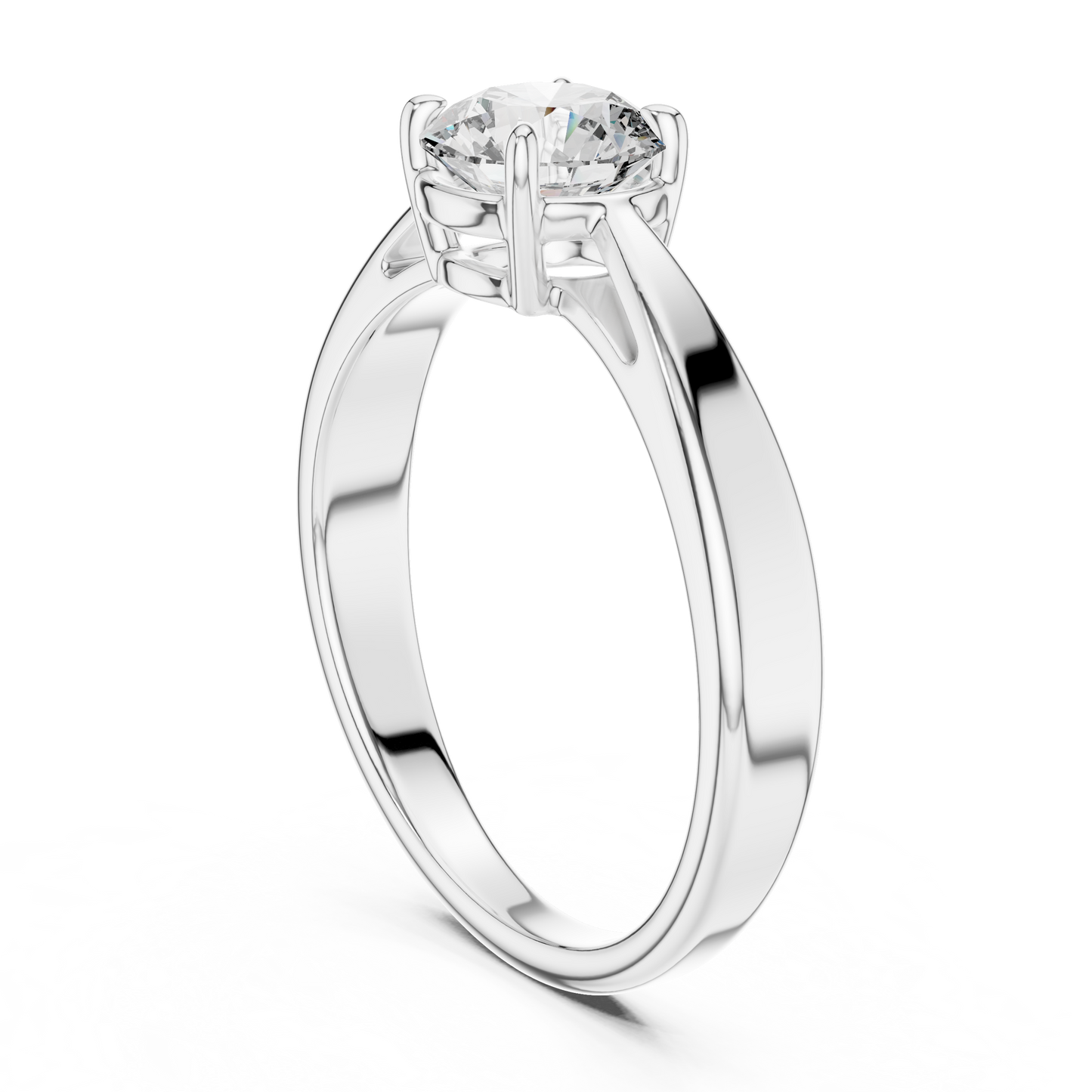 Romantic Round-Cut Diamond Solitaire Ring in 18K Rose Gold