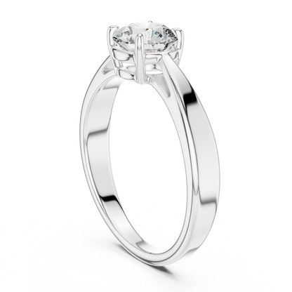 Romantic Round-Cut Diamond Solitaire Ring in 18K Rose Gold