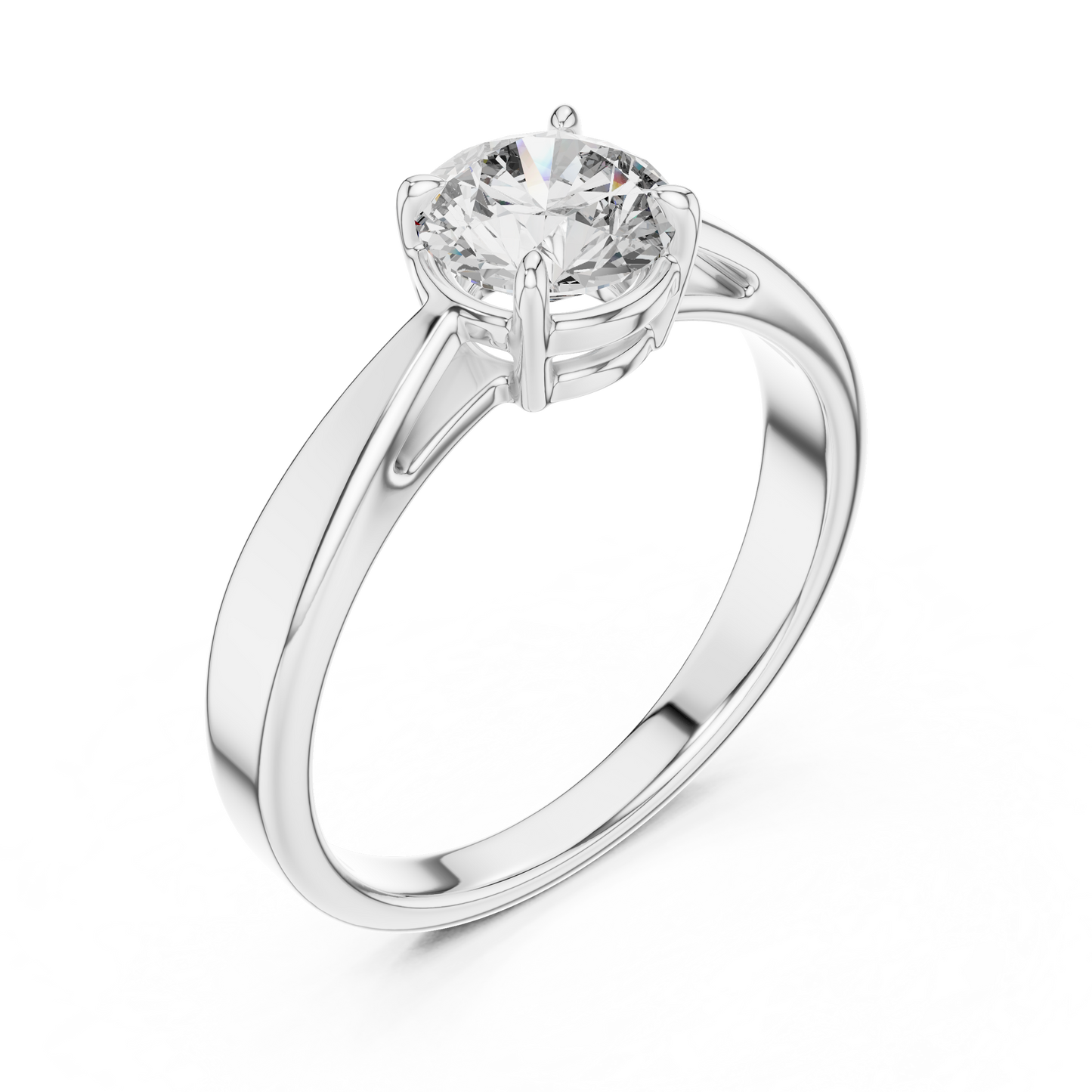 Romantic Round-Cut Diamond Solitaire Ring in 18K Rose Gold