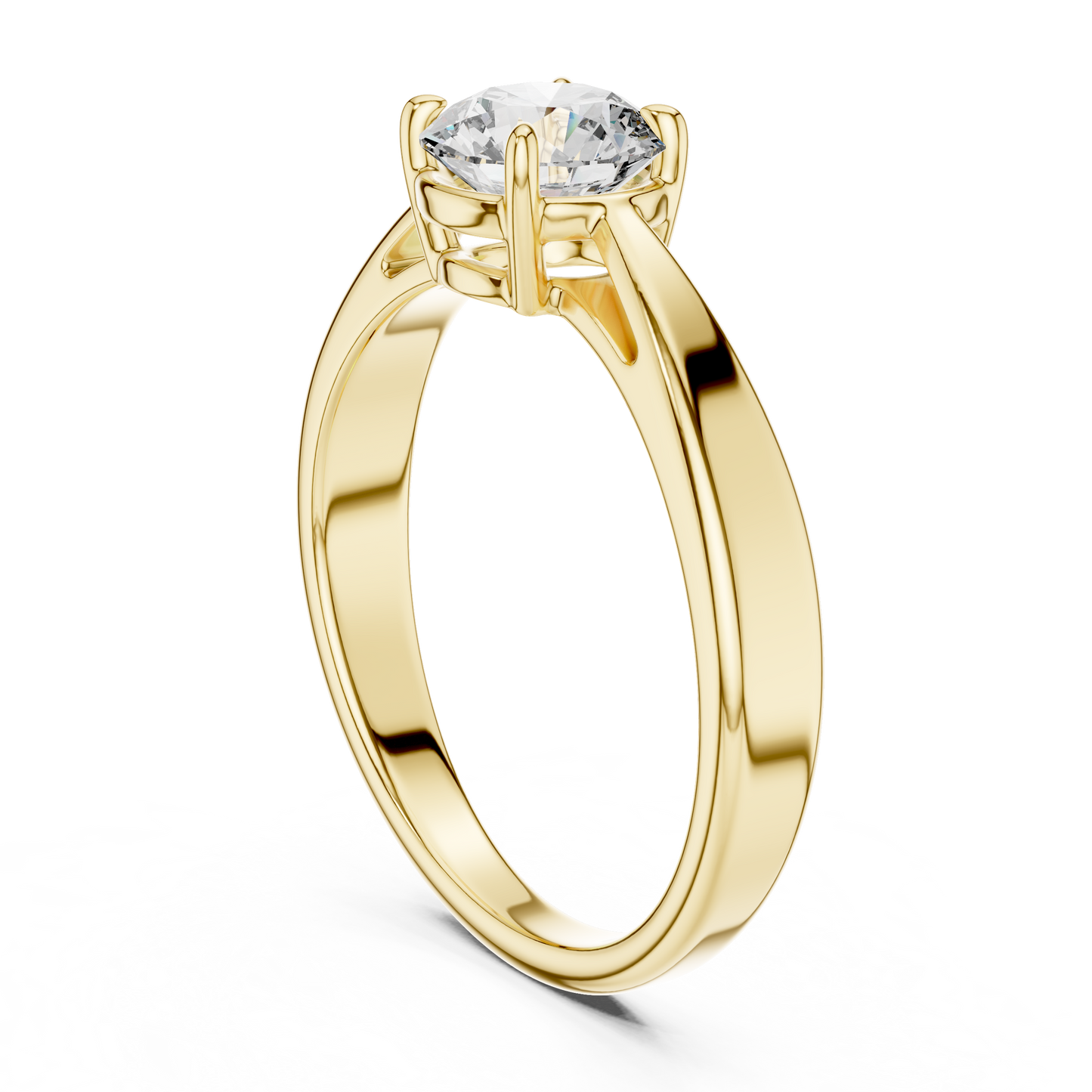 Romantic Round-Cut Diamond Solitaire Ring in 18K Rose Gold