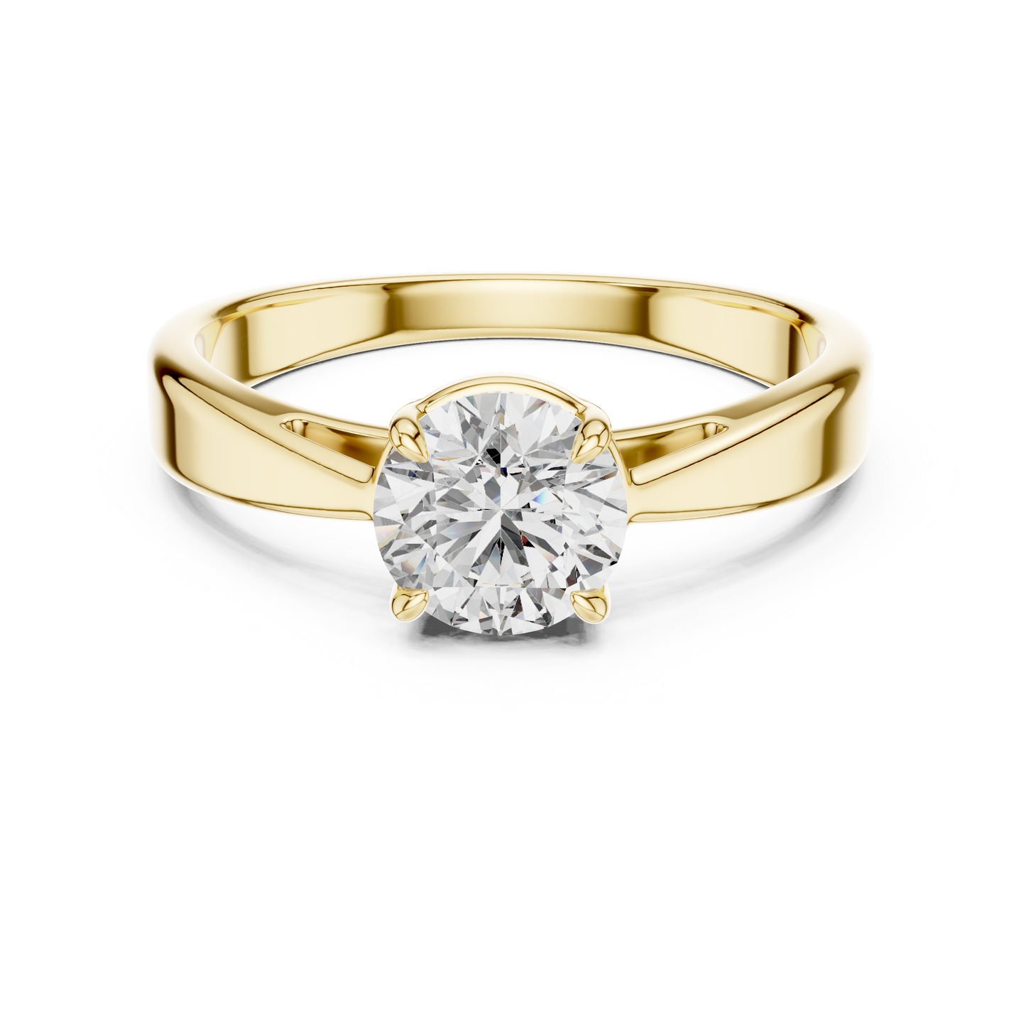 Romantic Round-Cut Diamond Solitaire Ring in 18K Rose Gold