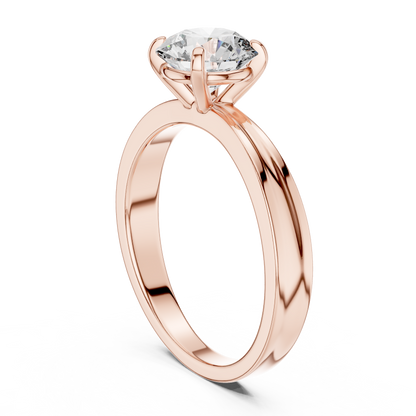 Round Cut Lab Grown Diamond Solitaire Ring in Yellow Gold