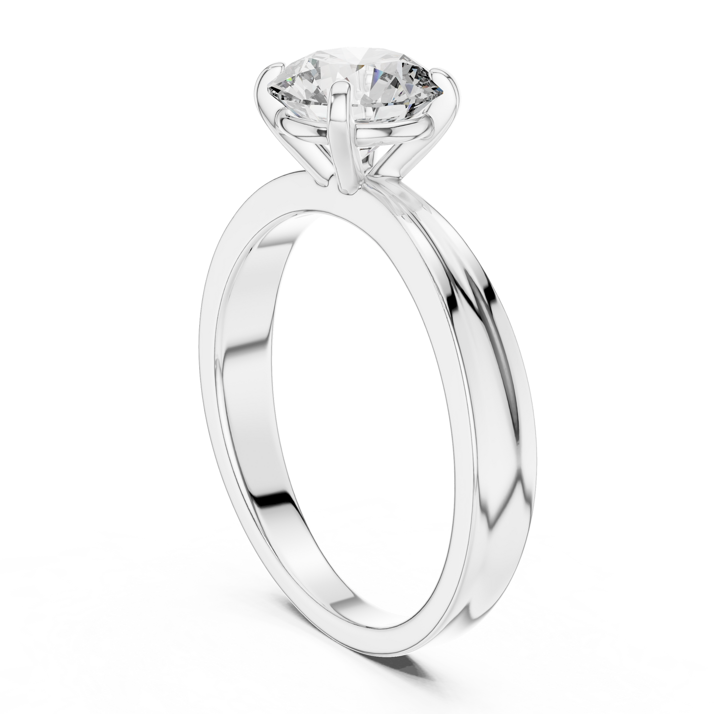 Round Cut Lab Grown Diamond Solitaire Ring in Yellow Gold