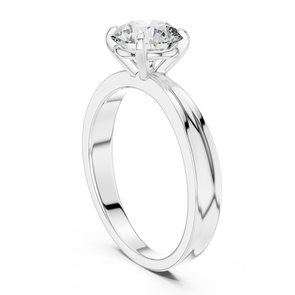 Round Cut Lab Grown Diamond Solitaire Ring in Yellow Gold