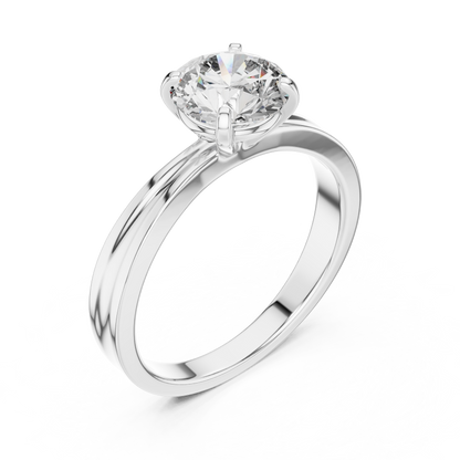 Round Cut Lab Grown Diamond Solitaire Ring in Yellow Gold