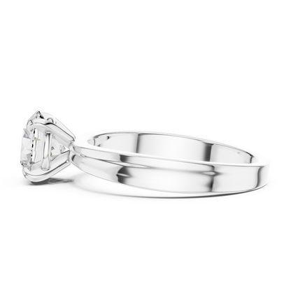 Round Cut Lab Grown Diamond Solitaire Ring in Yellow Gold