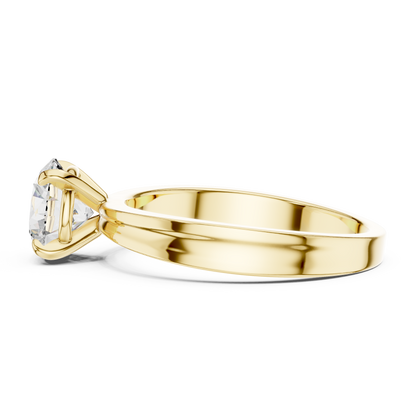 Round Cut Lab Grown Diamond Solitaire Ring in Yellow Gold