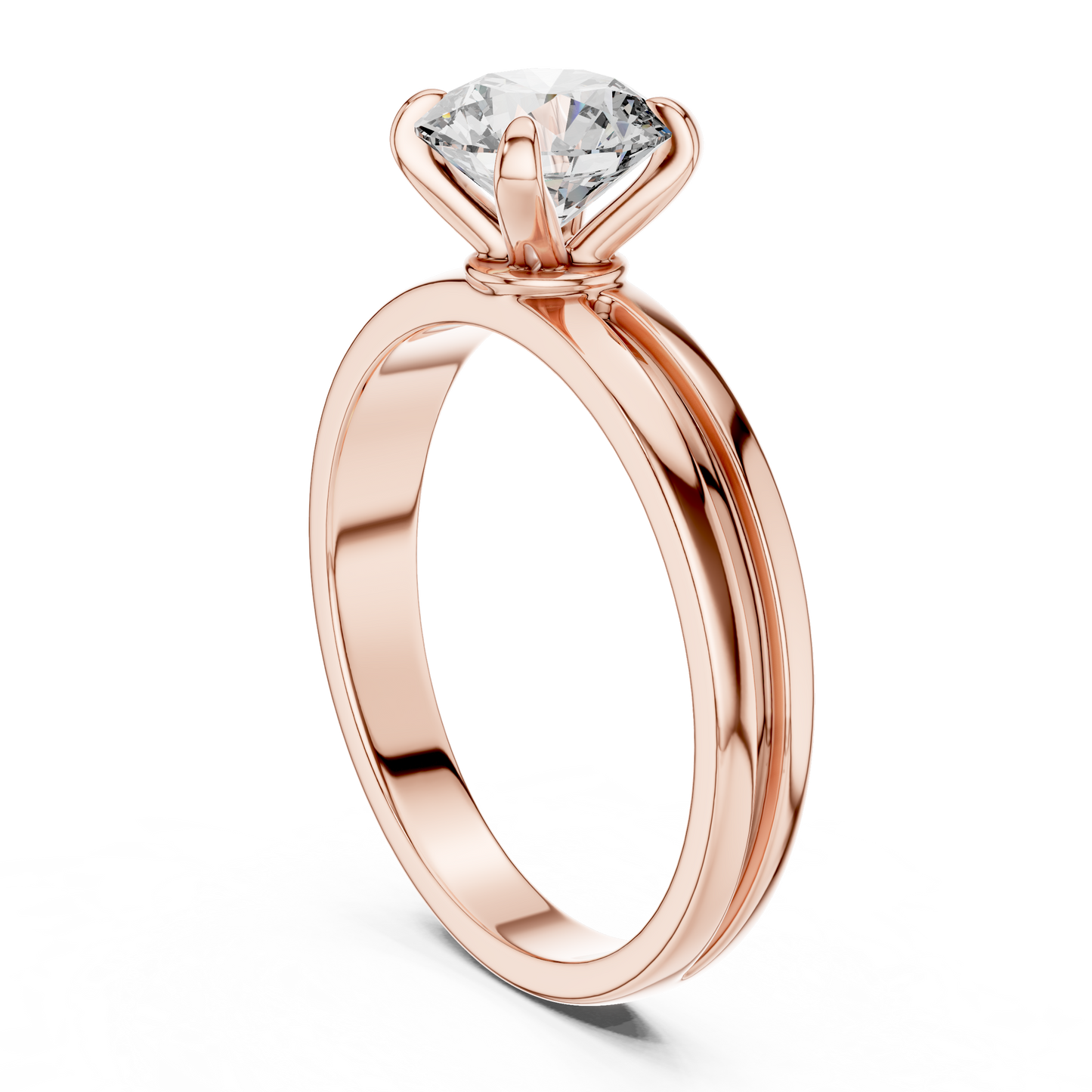Yellow Gold Round Lab Grown Diamond Engagement Ring – Solitaire Design