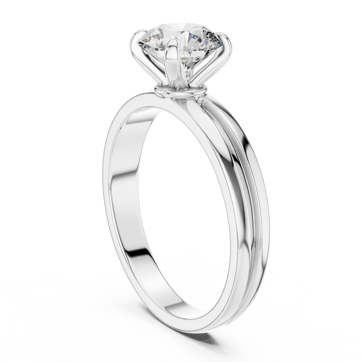 Yellow Gold Round Lab Grown Diamond Engagement Ring – Solitaire Design