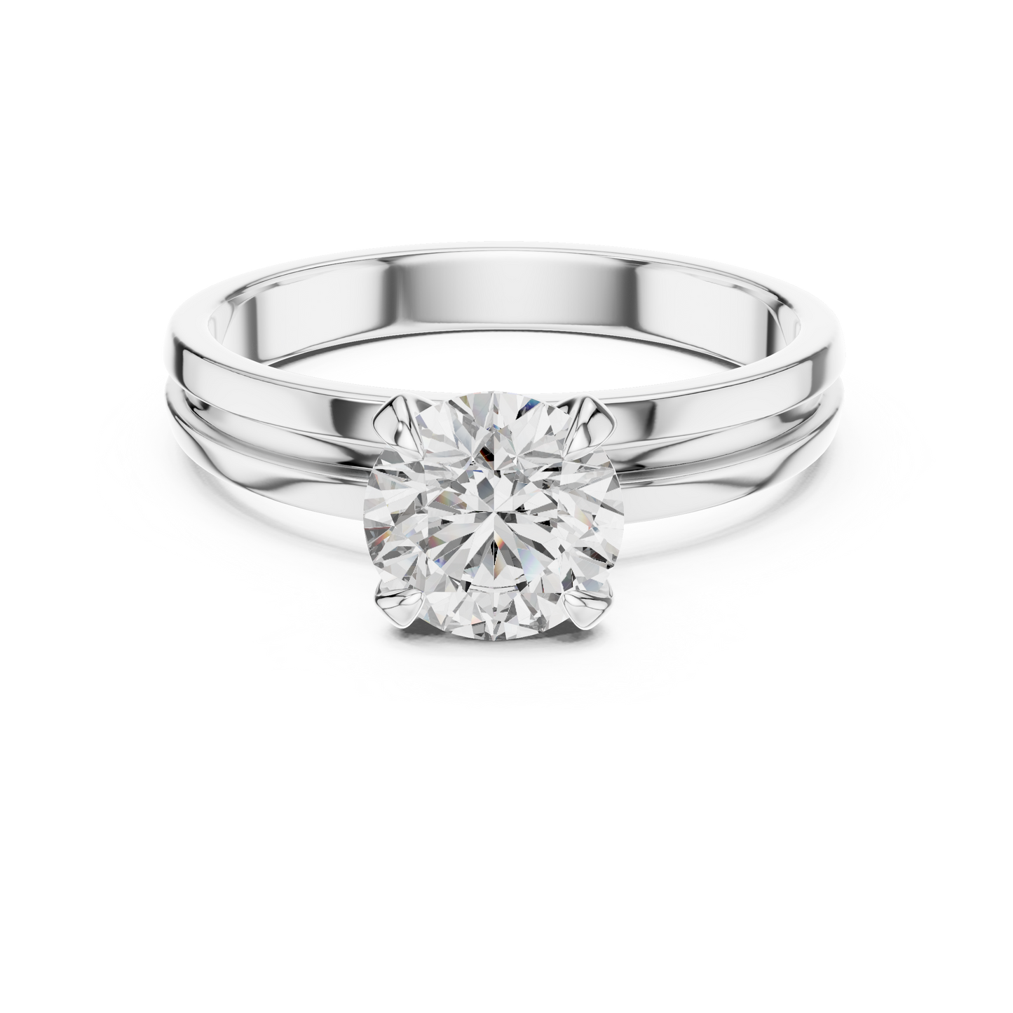 Yellow Gold Round Lab Grown Diamond Engagement Ring – Solitaire Design