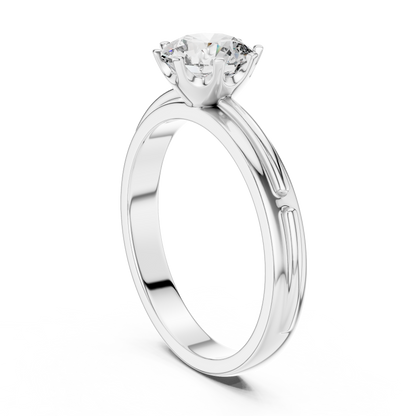 Rose Gold Round Lab Grown Diamond Engagement Ring – Six Prong Solitaire