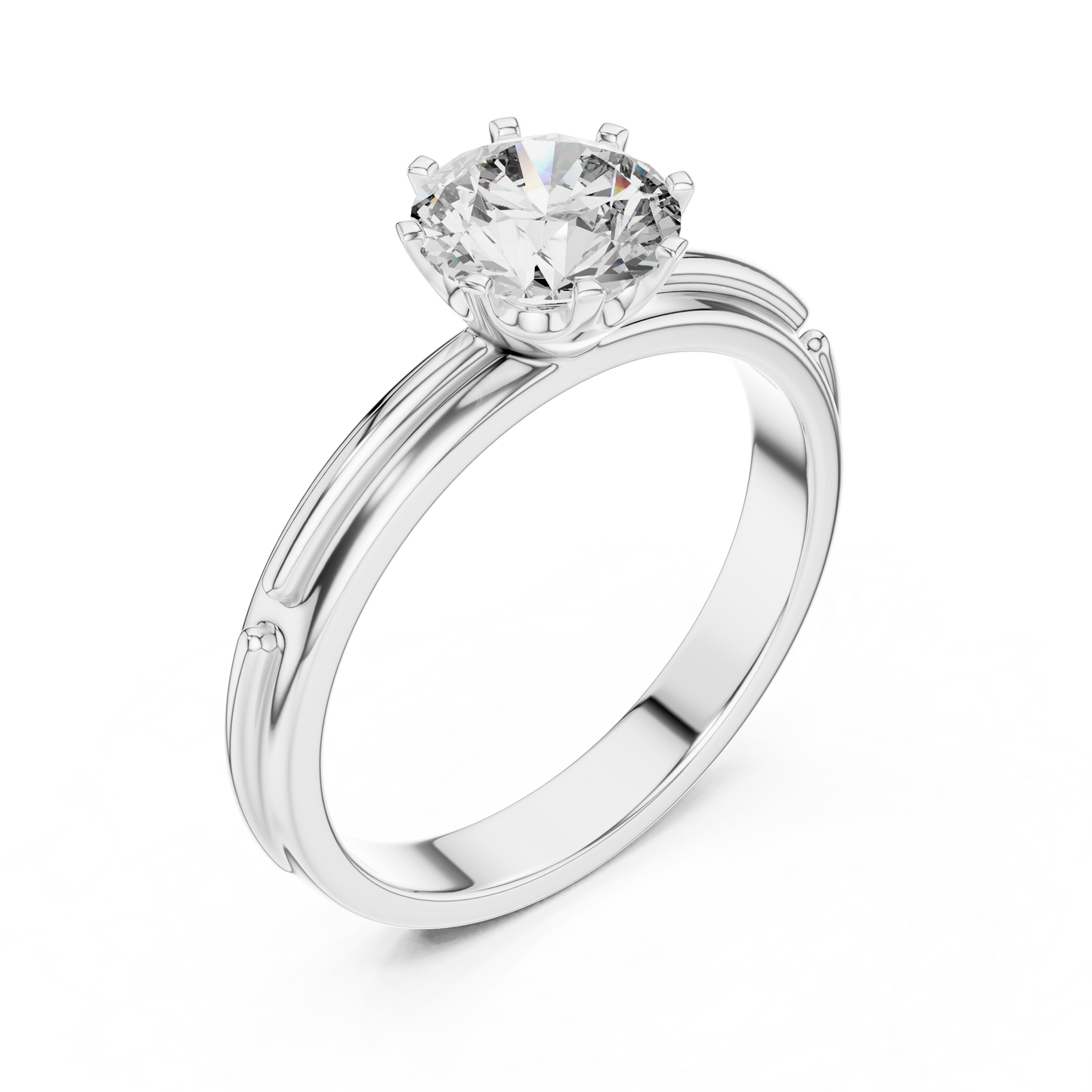 Rose Gold Round Lab Grown Diamond Engagement Ring – Six Prong Solitaire