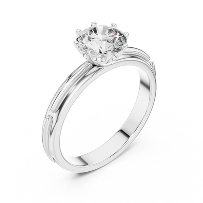Rose Gold Round Lab Grown Diamond Engagement Ring – Six Prong Solitaire
