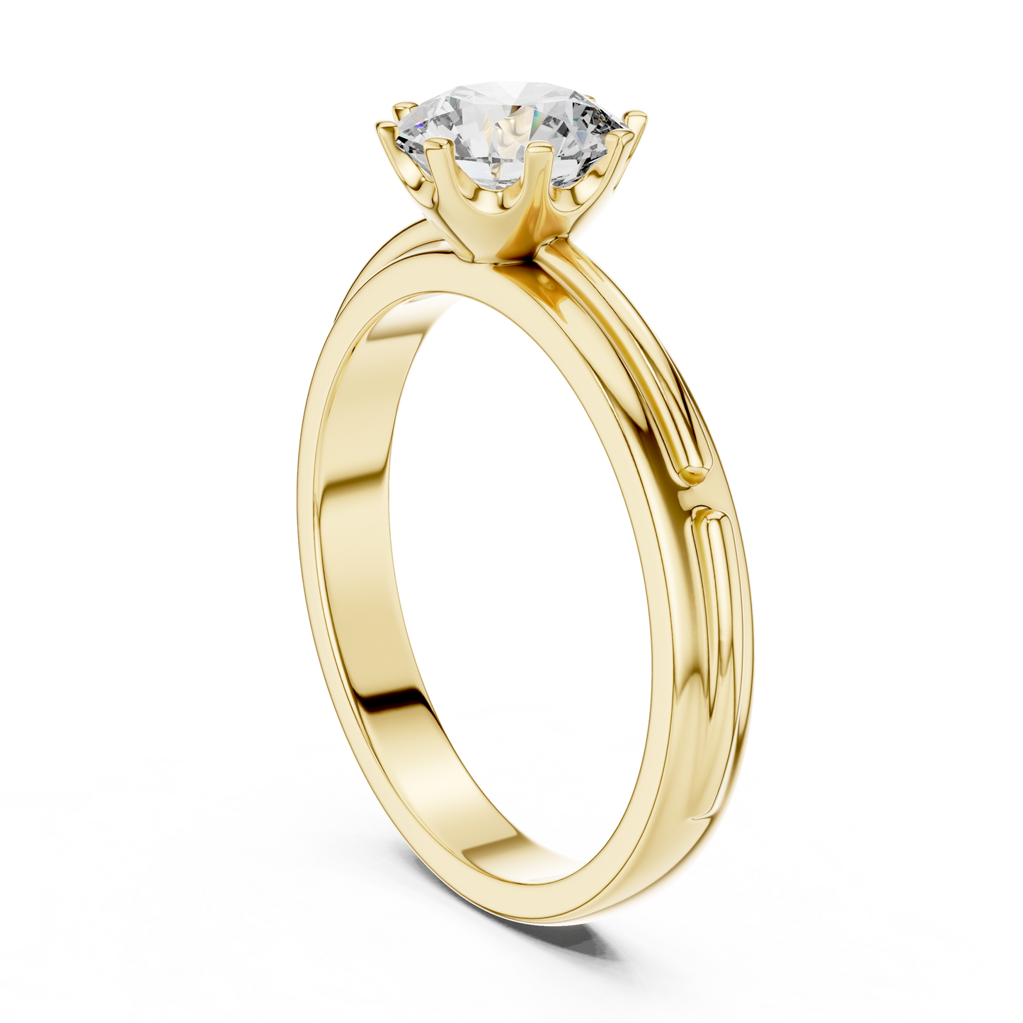 Rose Gold Round Lab Grown Diamond Engagement Ring – Six Prong Solitaire