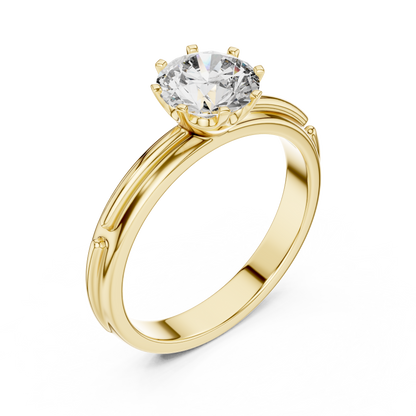 Rose Gold Round Lab Grown Diamond Engagement Ring – Six Prong Solitaire