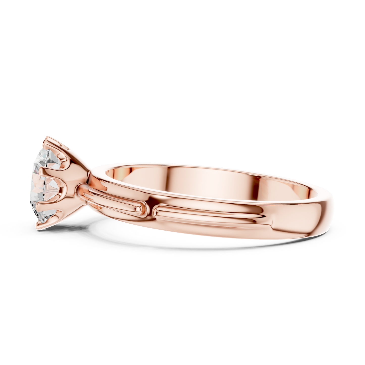 Rose Gold Round Lab Grown Diamond Engagement Ring – Six Prong Solitaire